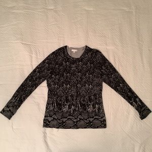 Charter Club Snake Grey & Black Cardigan